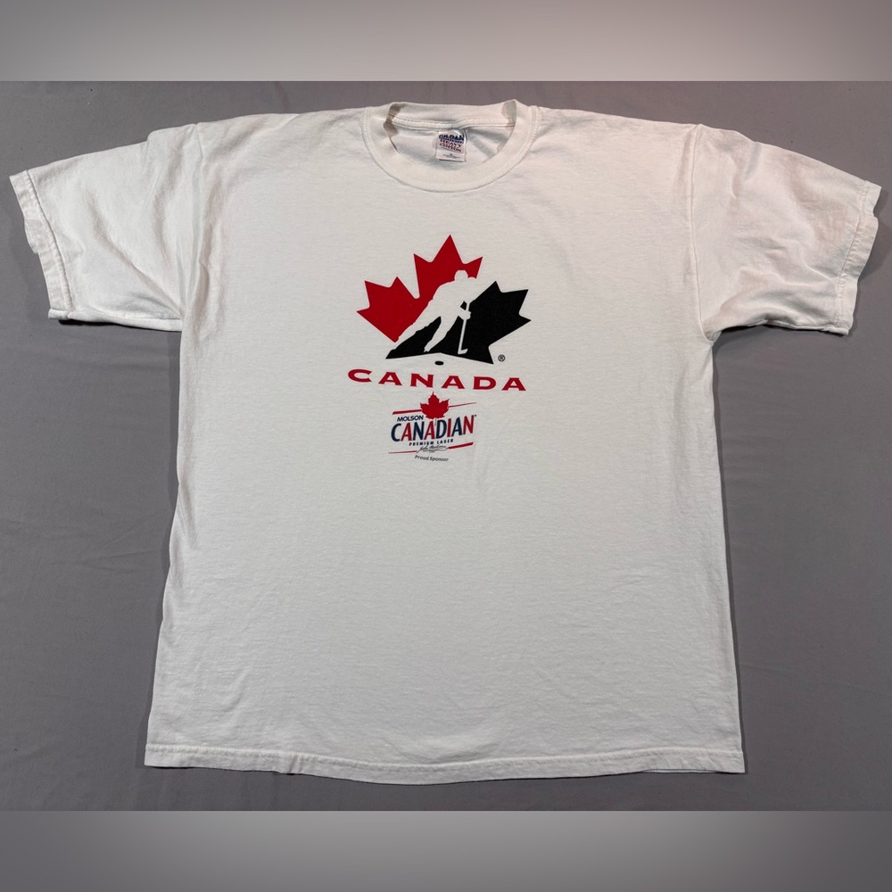 Vintage Team Canada Hockey Tshirt Molson Canadian Sponsored XL
